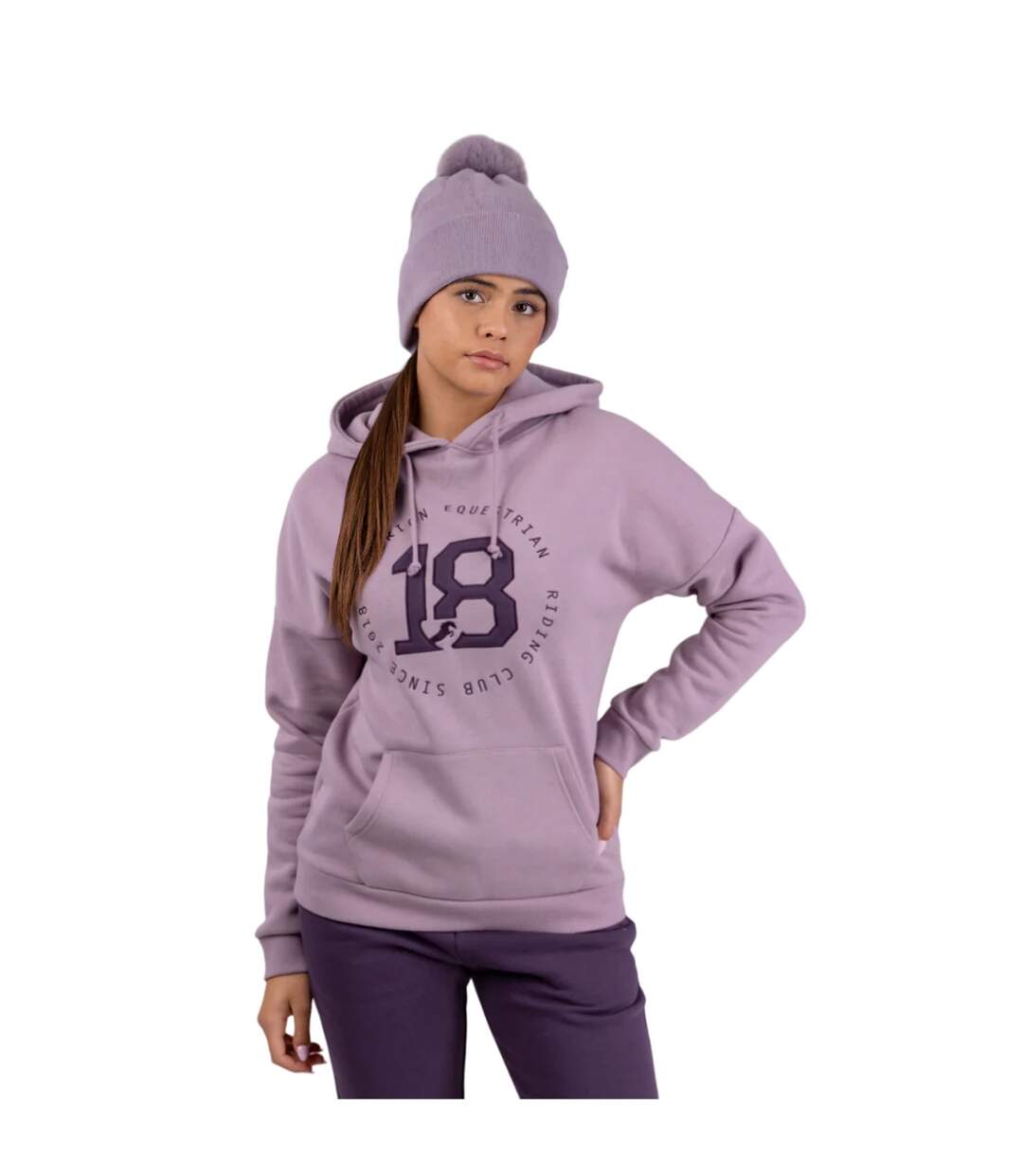 Womens/ladies serene hoodie mauve Aubrion-3