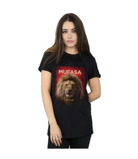Disney Womens/Ladies The Lion King Movie Mufasa Poster Cotton Boyfriend T-Shirt (Noir) - UTBI29278