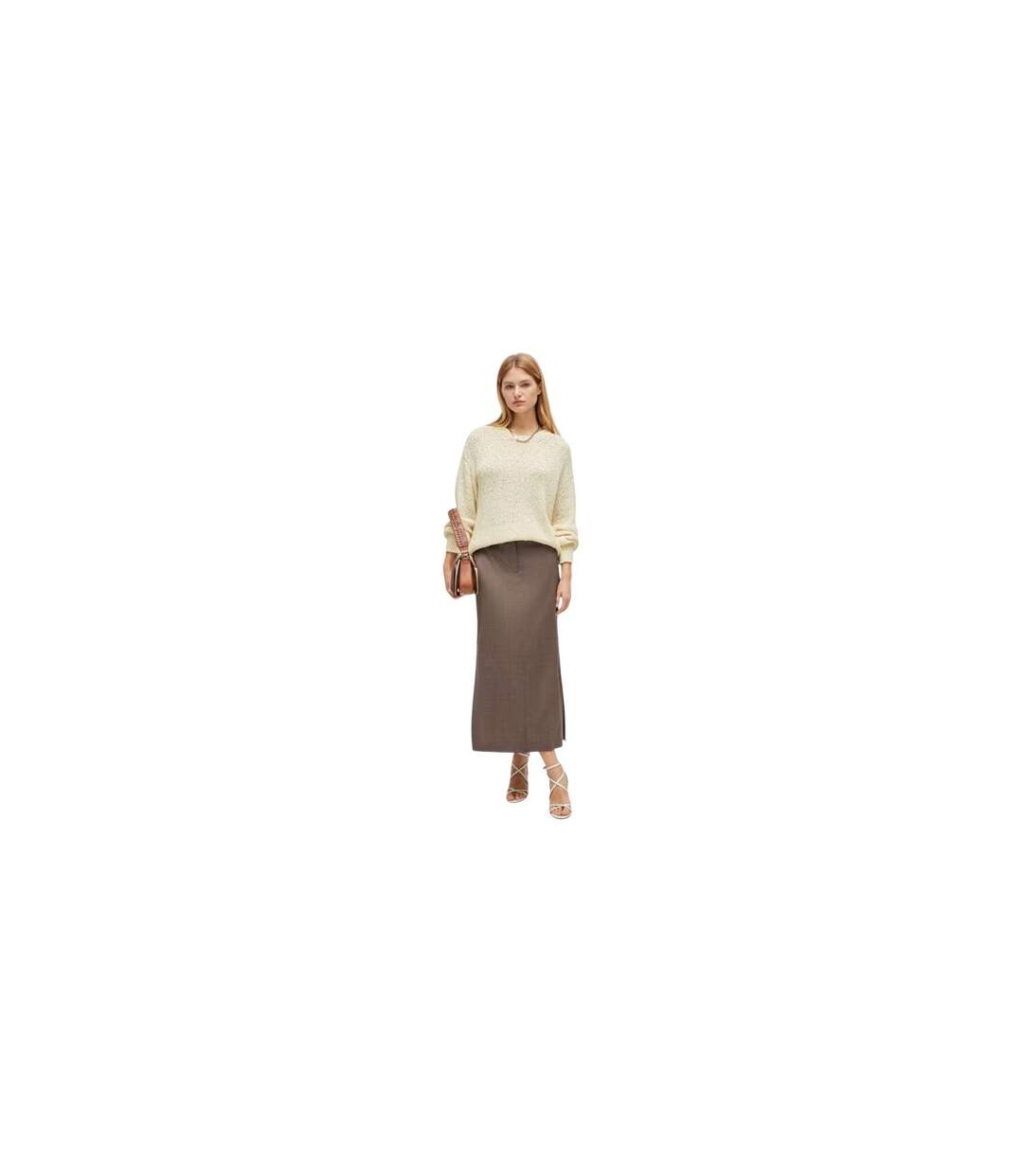 Pull Motif/style Texturé Femme Blanc Boss-1