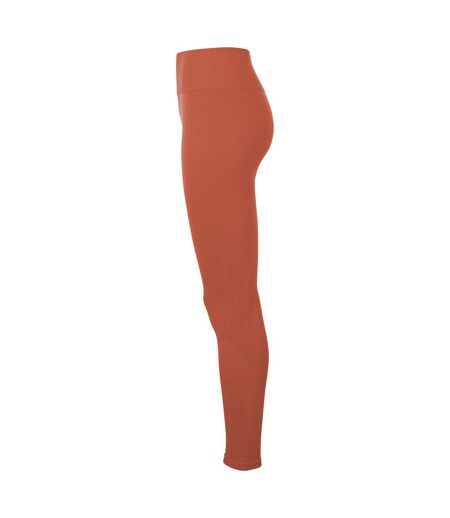 TriDri Women/Ladies Seamless 3D Fit Multi-Sport Sculpt Solid Color Leggings (Rust)