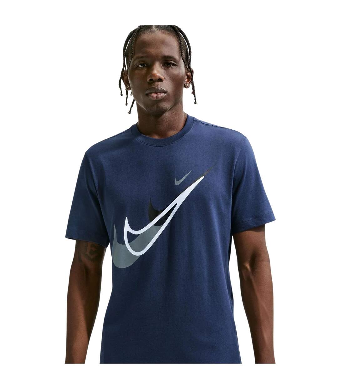 Mens Swoosh Graphic Print T-shirt Navy Nike-3
