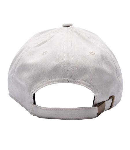 Logo Faux Suede Baseball Cap Ecru SikSilk