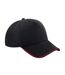 Casquette Authentic Unisexe Noir Rouge Beechfield-1