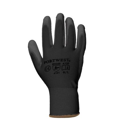 Portwest PU Palm Coated Gloves (A120) / Workwear (Black) (XL)