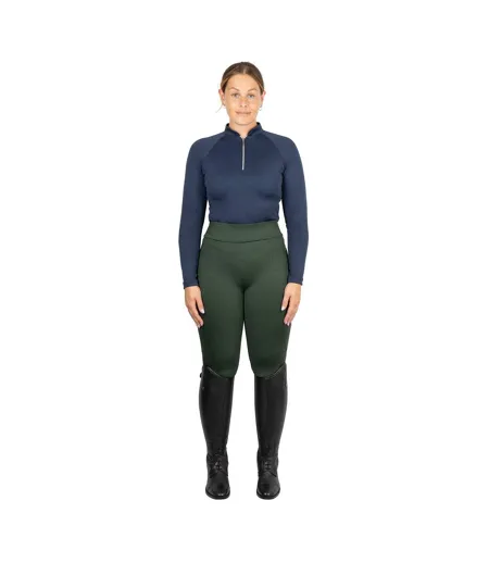 Womens/ladies Melton Horse Riding Tights Forest Green Hy