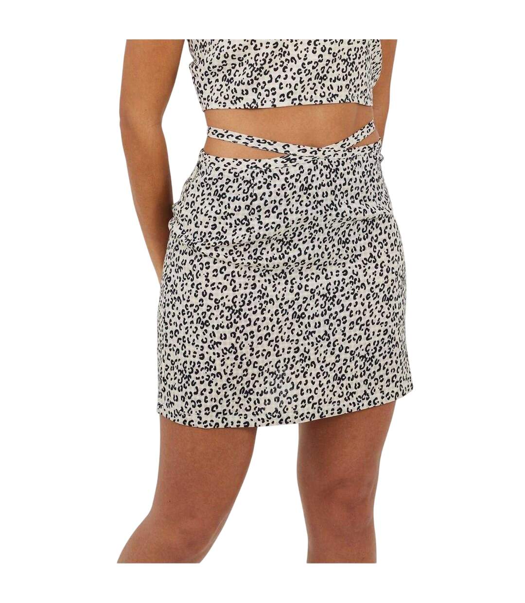 Mini Jupe Motif/style Imprimé Animal Femme Beige Noir Brave Soul-2