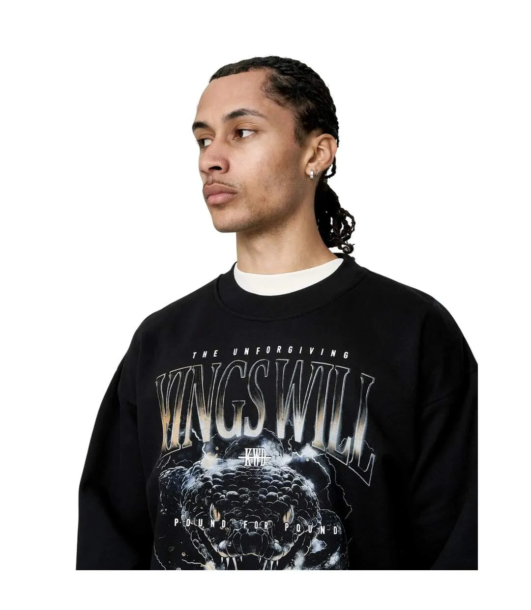 Mens Studio Snake Eyes Crew Neck Sweatshirt Black Kings Will Dream-4
