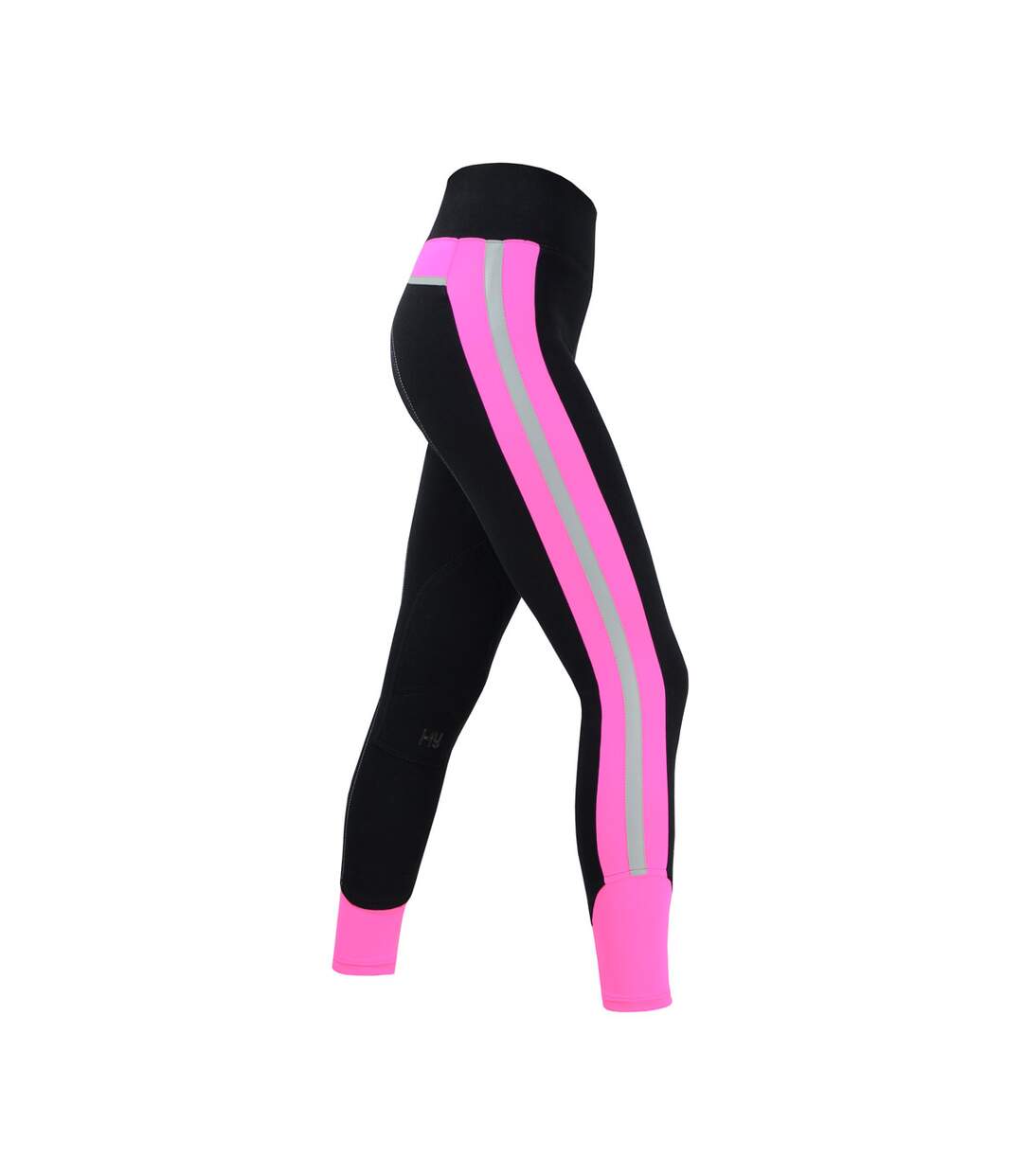 Womens/ladies Reflector Breeches Pink Black HyVIZ-3
