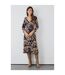 Principles Womens/Ladies Floral Wrap Midi Dress (Navy/Cream) - UTDH6680