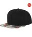 Lot de 2  casquettes imprimées ajustables homme noir/floral menthe Yupoong-1