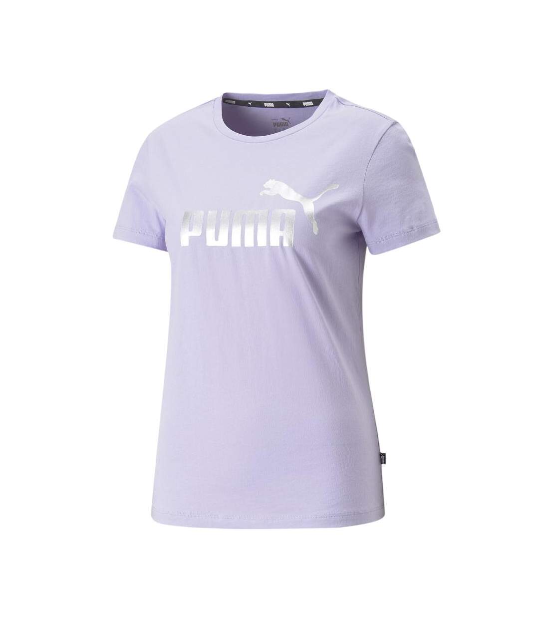 T-shirt mauve femme puma ess+ metallic - l-1