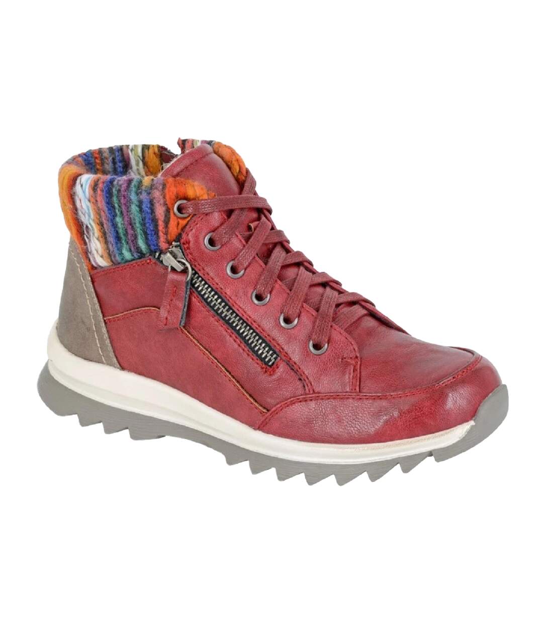 Womens/ladies Erte Boots Burgundy Cipriata-1