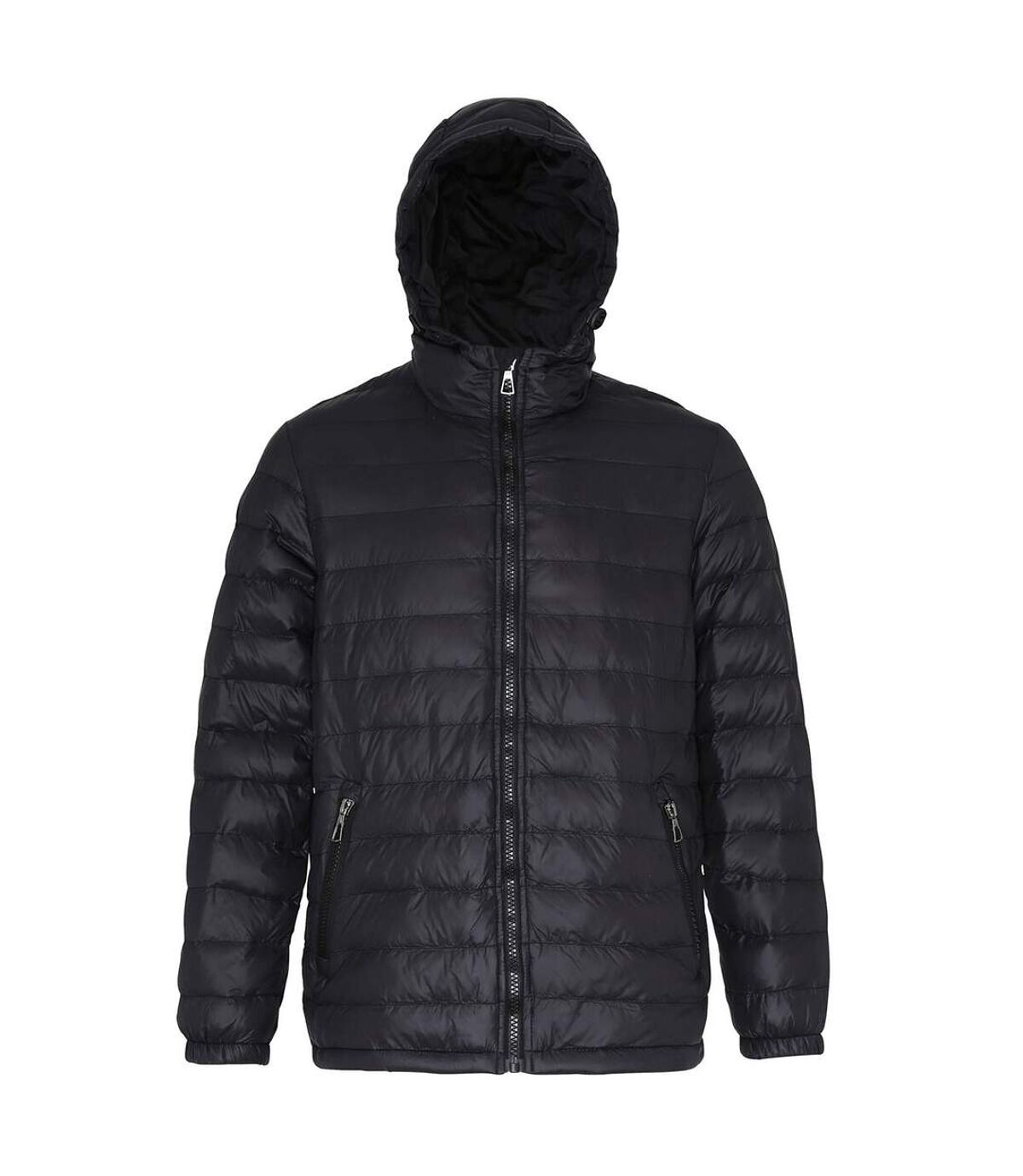 2786 Mens Hooded Water & Wind Resistant Padded Jacket (Black/Black)
