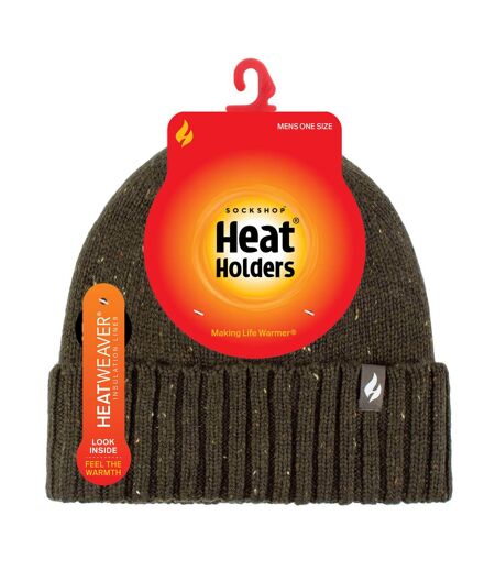 Warm Ribbed Cuff Beanie Hat for Men | Fleece Lined Chunky Winter Hat