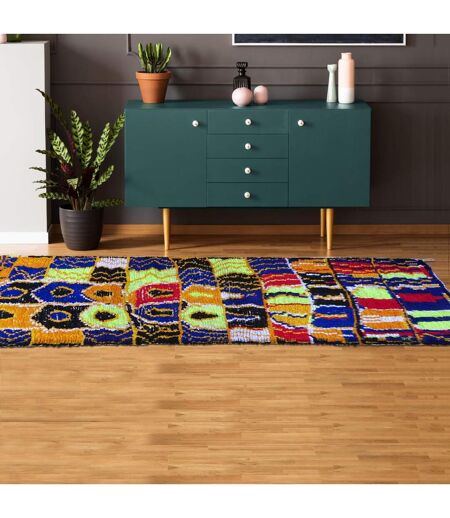 Authentique tapis berbère fait à la main en laine motif ethnic AZILAL 12