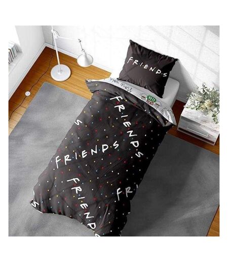 Parure De Lit Motif Logo Noir Gris Friends