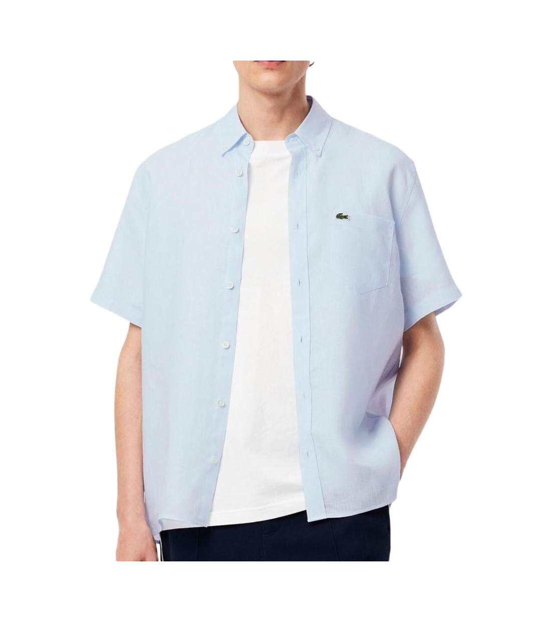 Chemise bleu homme lacoste mens cotton-1