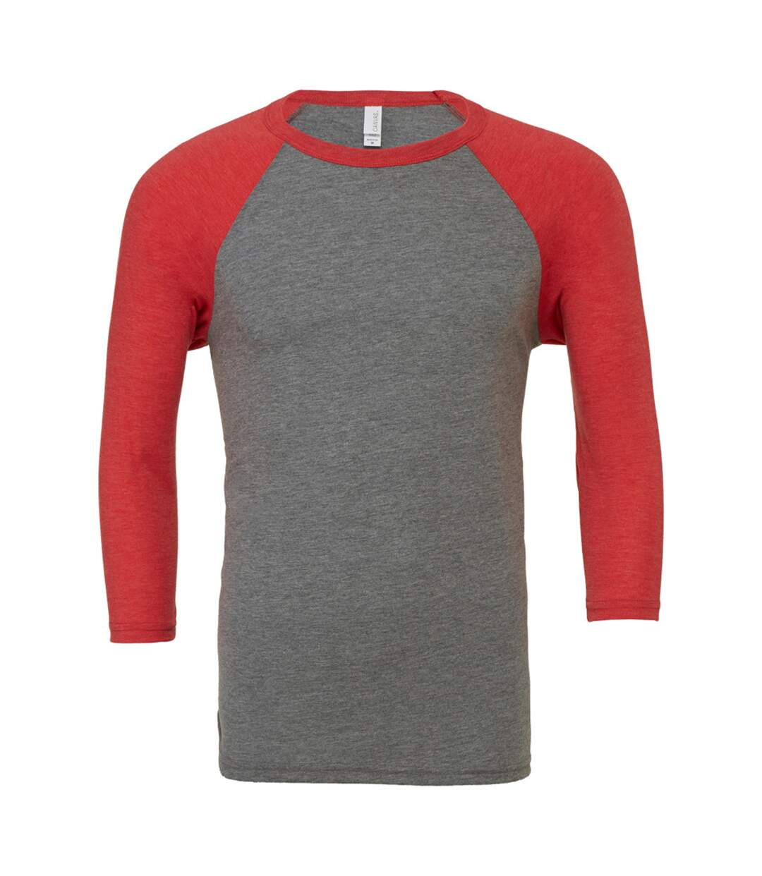 Canvas Mens 3/4 Sleeve Baseball T-Shirt (Grey/Light Red Triblend) - UTBC1332-1