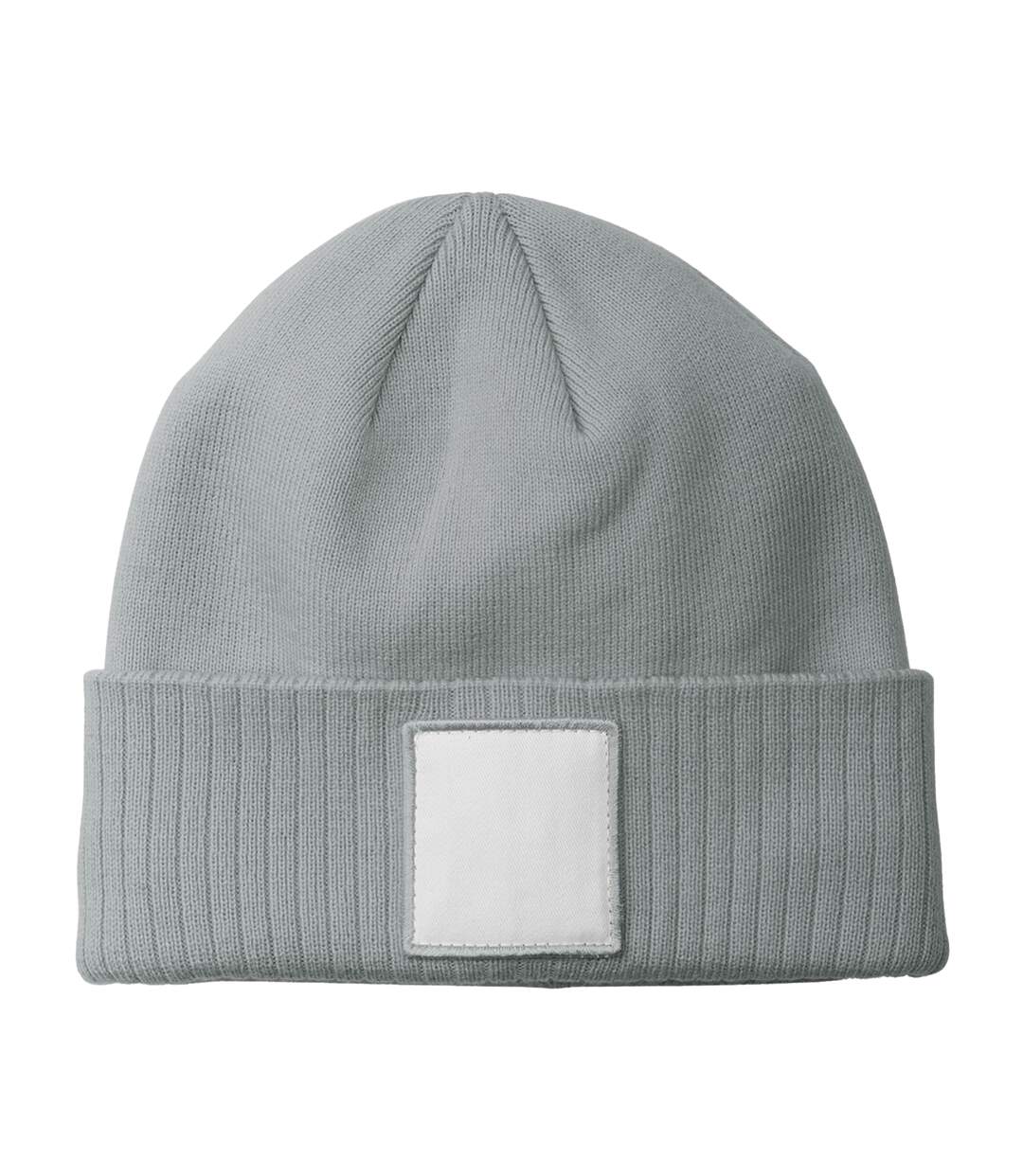 Patch appliqué beanie ash/white Beechfield-2