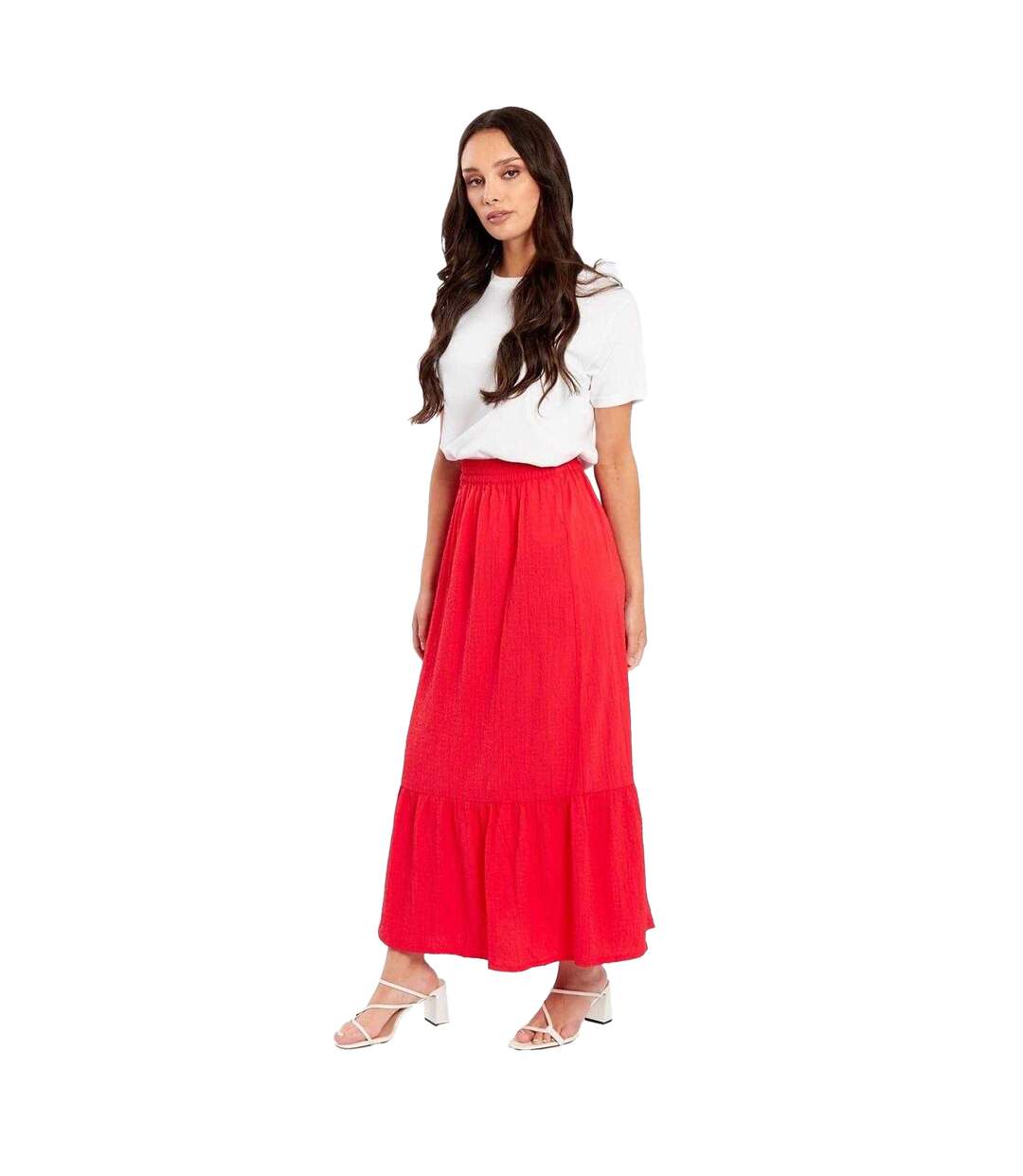 Jupe Mi-longue Femme Rouge Be You-1