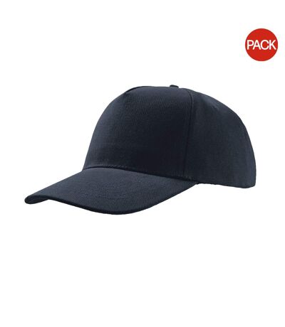 Atlantis Liberty Five Heavy Brush Cotton 5 Panel Cap (Pack of 2) (Navy) - UTAB436