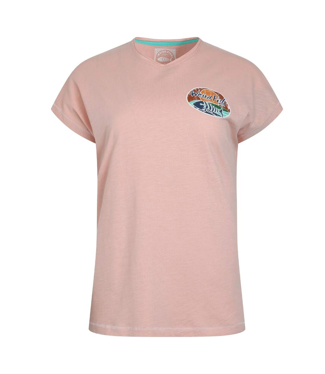 Womens/ladies seashore graphic slub t-shirt dusty rose Weird Fish-1