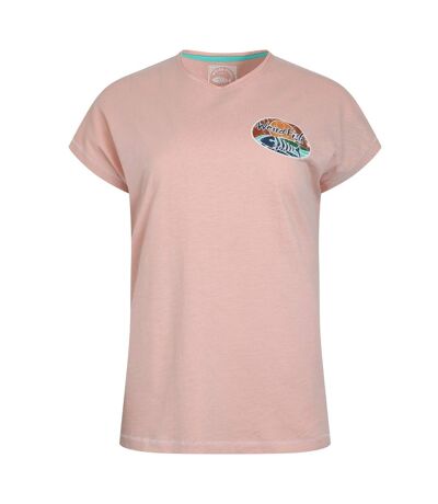 Womens/ladies seashore graphic slub t-shirt dusty rose Weird Fish