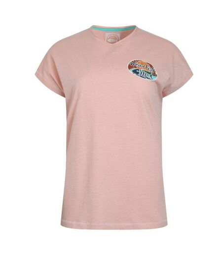 Womens/ladies seashore graphic slub t-shirt dusty rose Weird Fish