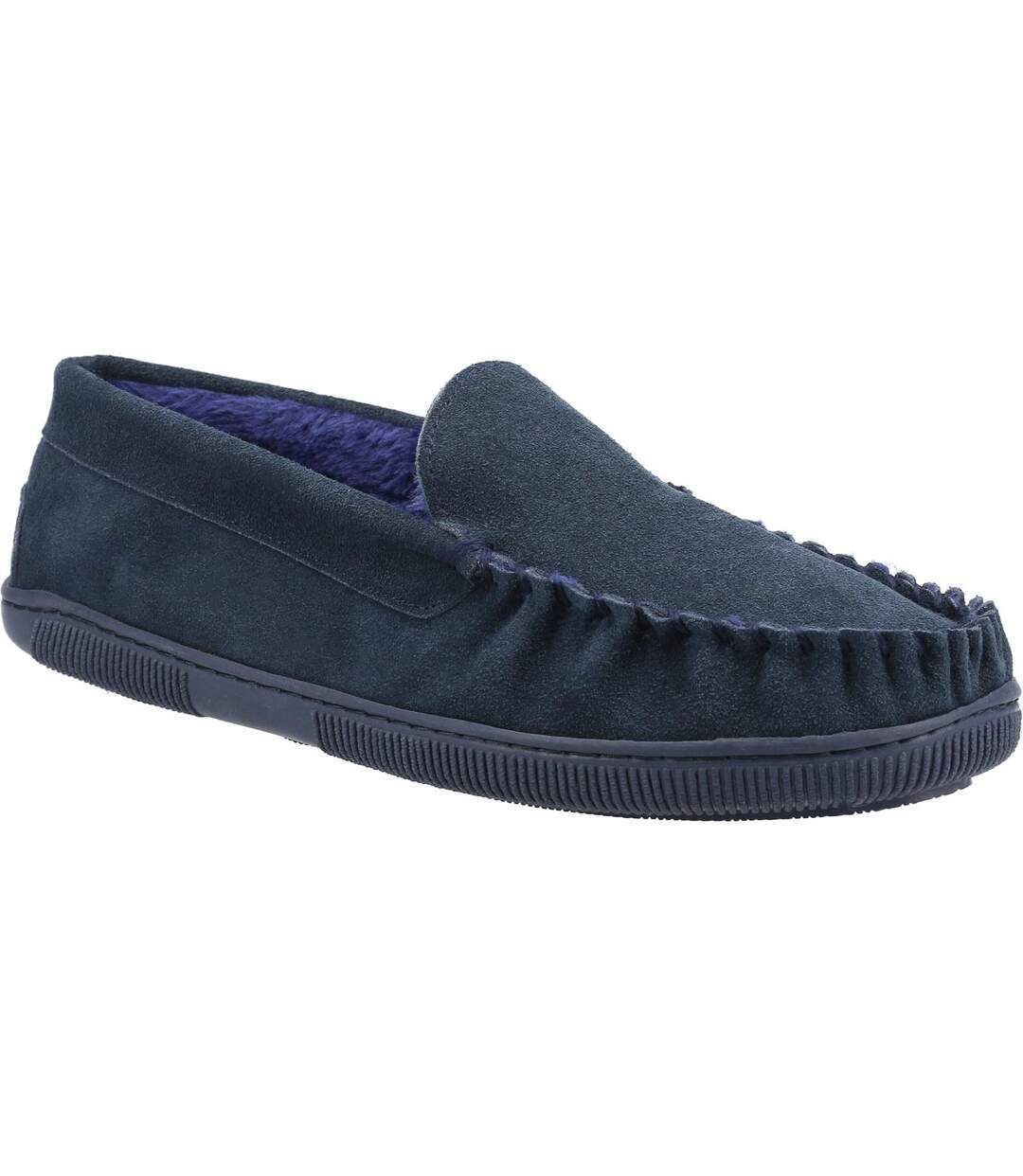 Mens sodbury suede moccasin slippers navy Cotswold