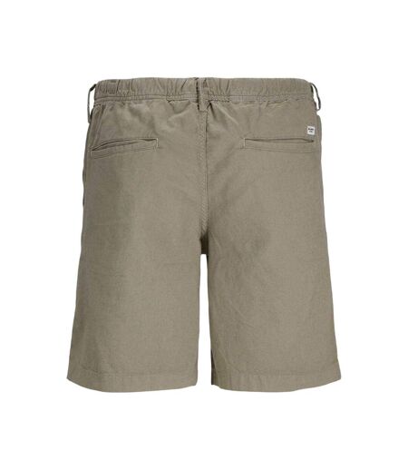 Mens Linen Blend Shorts Dusty Olive Jack And Jones