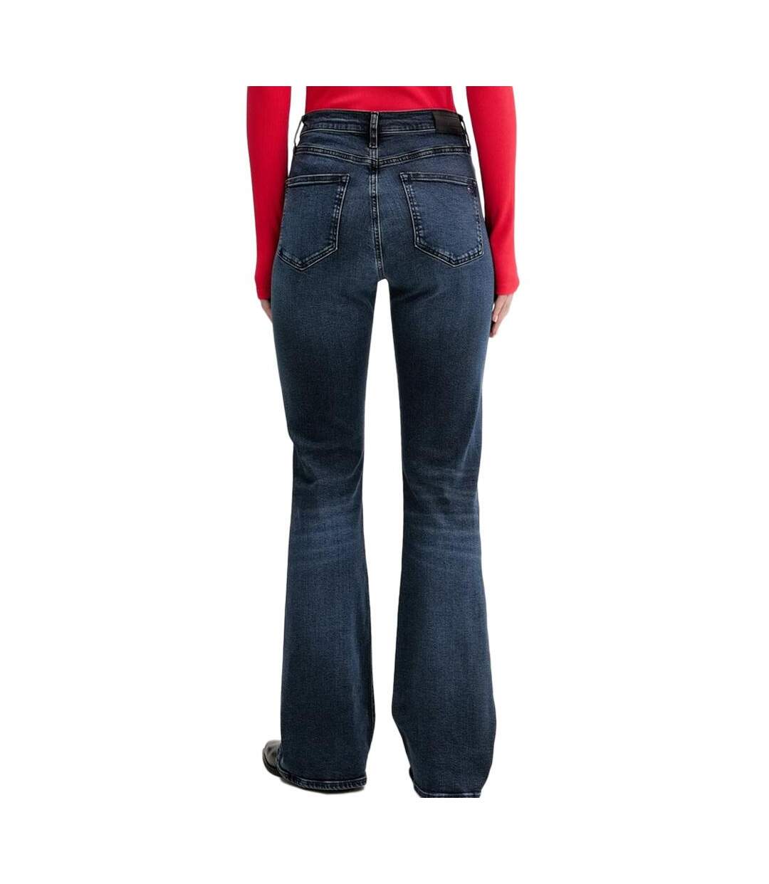 Jean evasé bleu femme tommy hilfiger sylvia-2
