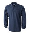 Polo manches longues poche poitrine HOMME JN029 - gris anthracite