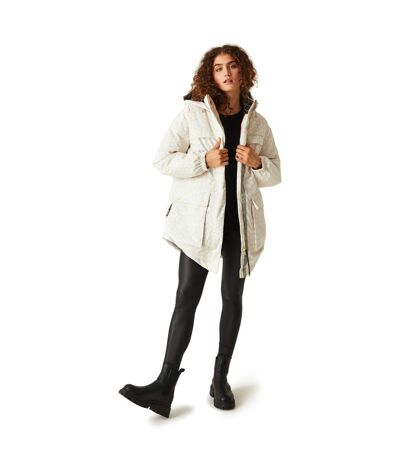 Womens/ladies Christian Lacroix Cailar Pearl Longline Waterproof Jacket Beige Black Regatta