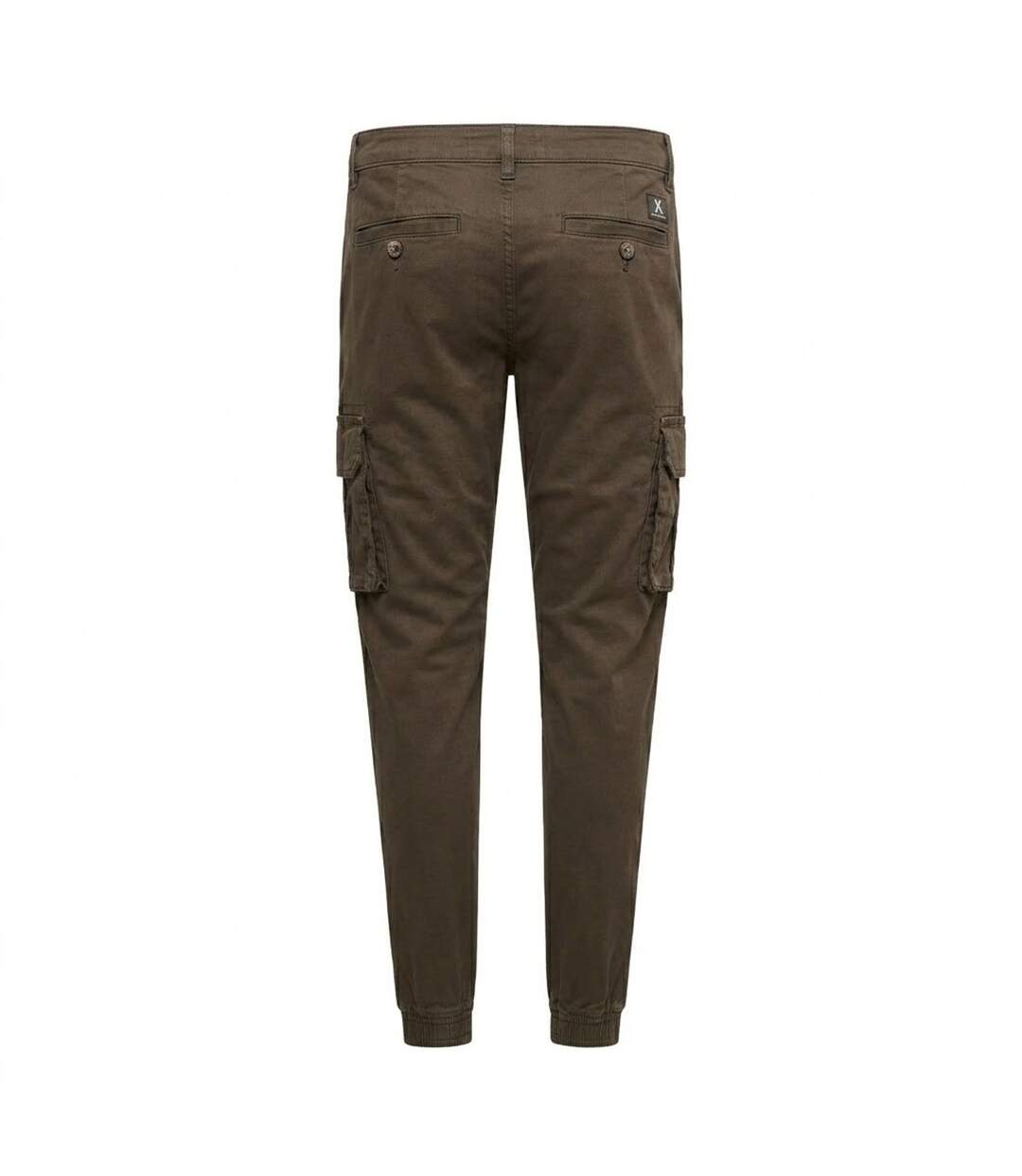 Mens Frentons Cargo Trousers Khaki Crosshatch-2