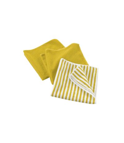 Lot de 3 Torchons Microfibre Cuistot 40x40cm Jaune