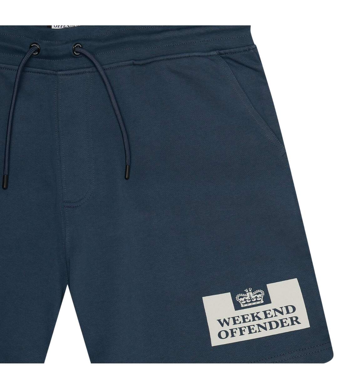 Short De Jogging Motif/style Logo Parma Homme Bleu Foncé Argenté Weekend Offender-3
