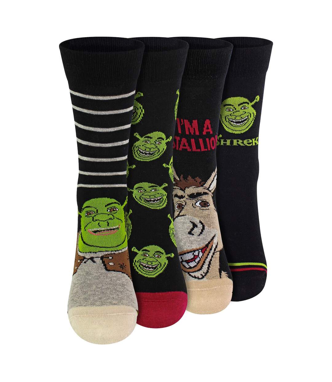 4 Pack Novelty Cotton Shrek Socks for Men and Women-3