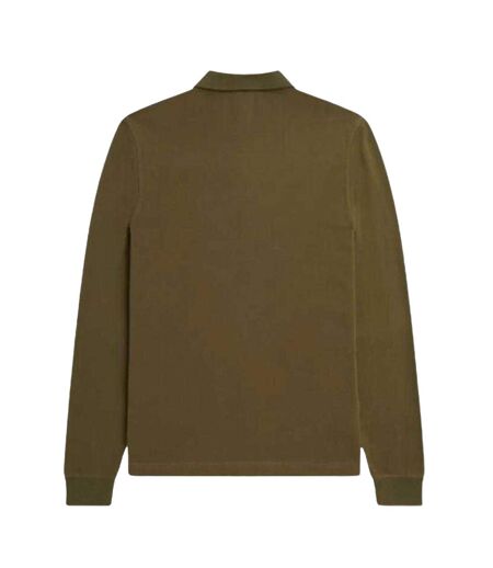 Polo Manches Longues Motif Uni Adulte Vert Kaki Fred Perry