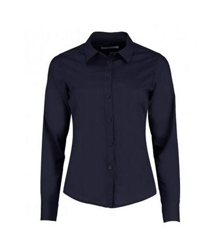 Kustom Kit Womens/Ladies Long Sleeve Tailored Poplin Shirt (Dark Navy) - UTPC3157