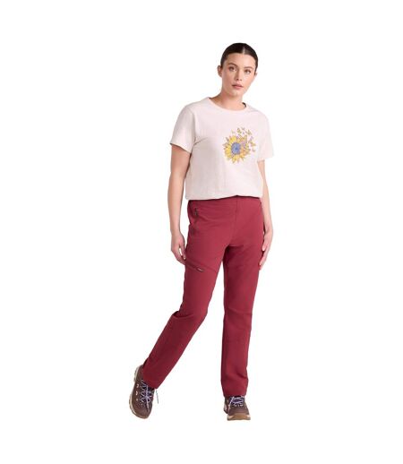 Womens/ladies Kenton Water Resistant Walking Trousers Burgundy Mountain Warehouse