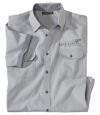 Men's Light Gray Poplin Shirt Atlas For Men