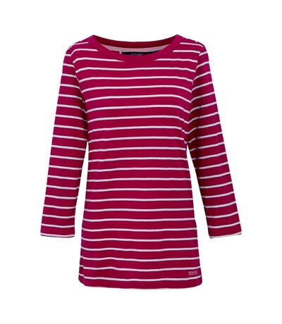 T-shirt baylette femme rose bonbon / blanc Regatta