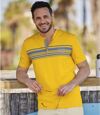 Pack of 3 Men's Casual T-Shirts - Blue Yellow Black Atlas For Men