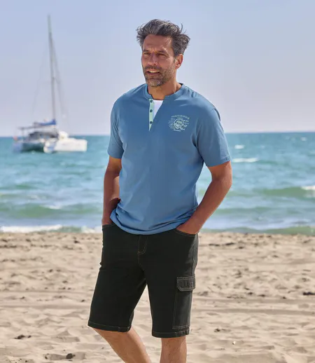2er-Pack T-Shirts mit doppelter Ausschnitt-Optik
