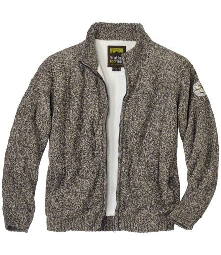 Pletený sveter podšitý imitáciou ovčieho rúna Skalisté hory