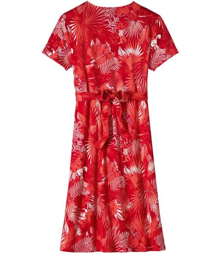 Robe Portefeuille Fluide Rouge 
