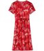 Robe Portefeuille Fluide Rouge-3