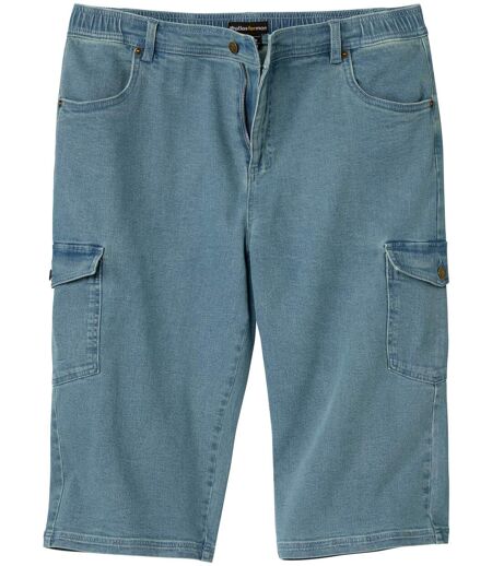 Men's Blue Stretchy Cropped Jeans 