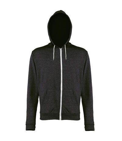 Awdis - Sweatshirt léger à capuche et fermeture zippée - Homme (Noir chiné) - UTRW184
