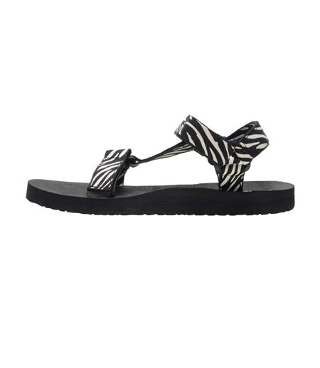 Womens/ladies Zebra Print Sandals Black White Regatta